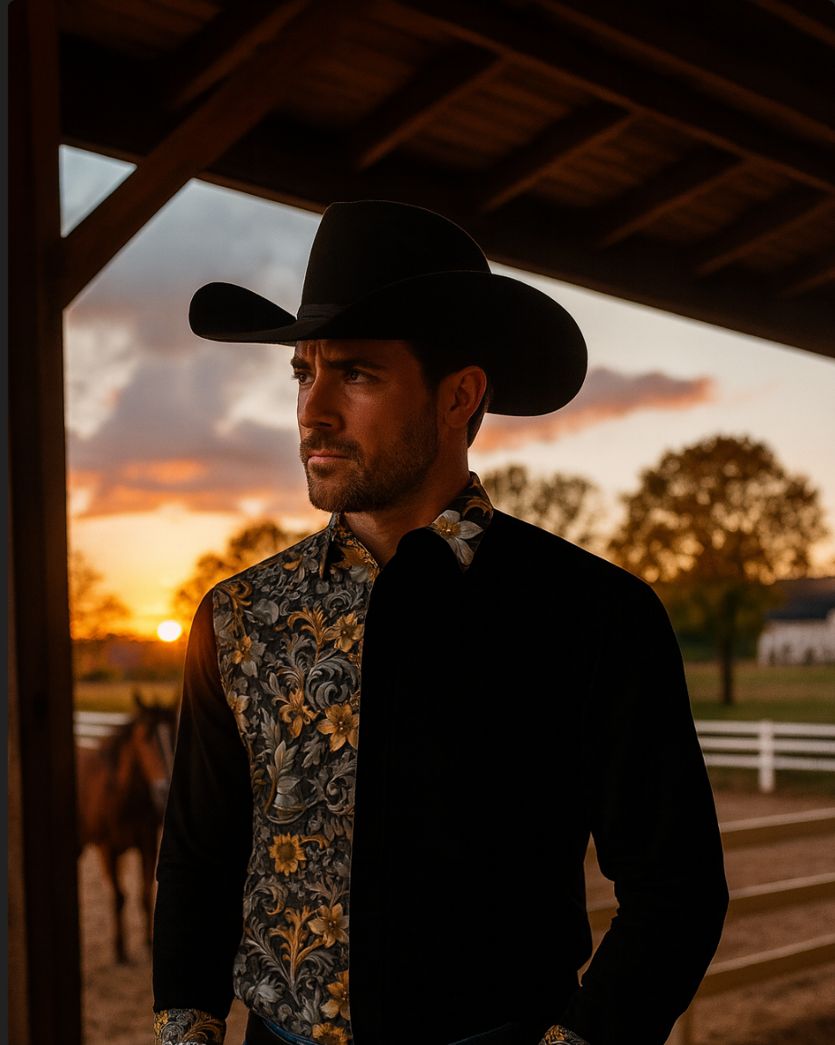 SHUS Brand Men's Fit Cowboy Style Long Sleeve Shirt