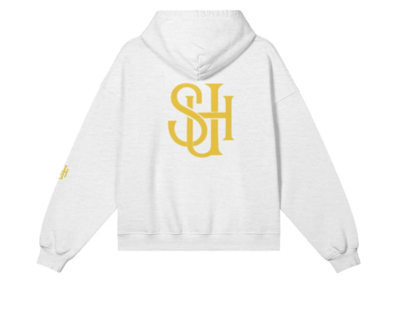 No Front Logo Embroidery Back and Left Sleeve Zip Hoodie