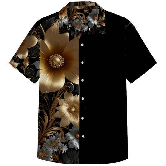 SHUS Brand Luxury  Men's All Over Print Cotton Shirt Comfortable and Stylish T-Shirt