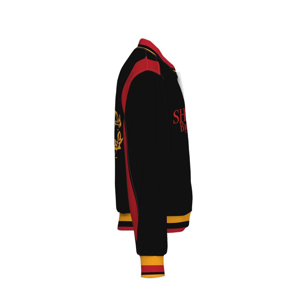 Black American Heritage Flag Men's Double Layered Bomber Sports Jacket-Techno Scuba Knit