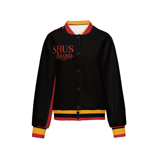 Black American Heritage Flag Women's Warm-Up  Fill Bomber Jacket