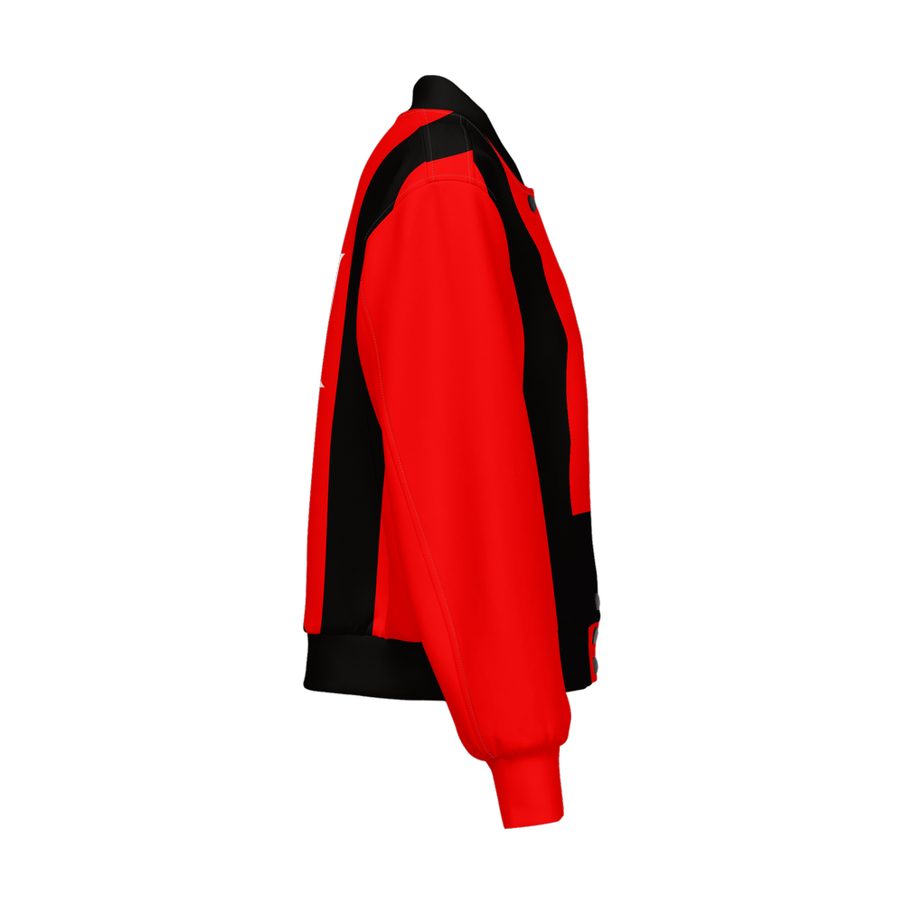 Women's Double Layered Bomber Sports Jacket-Techno Scuba Knit