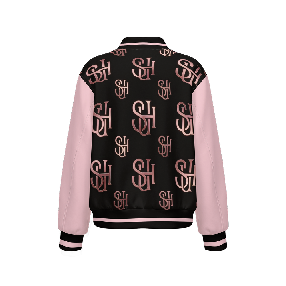 Pink Logo Women's Warm-Up Fill Bomber Jacket