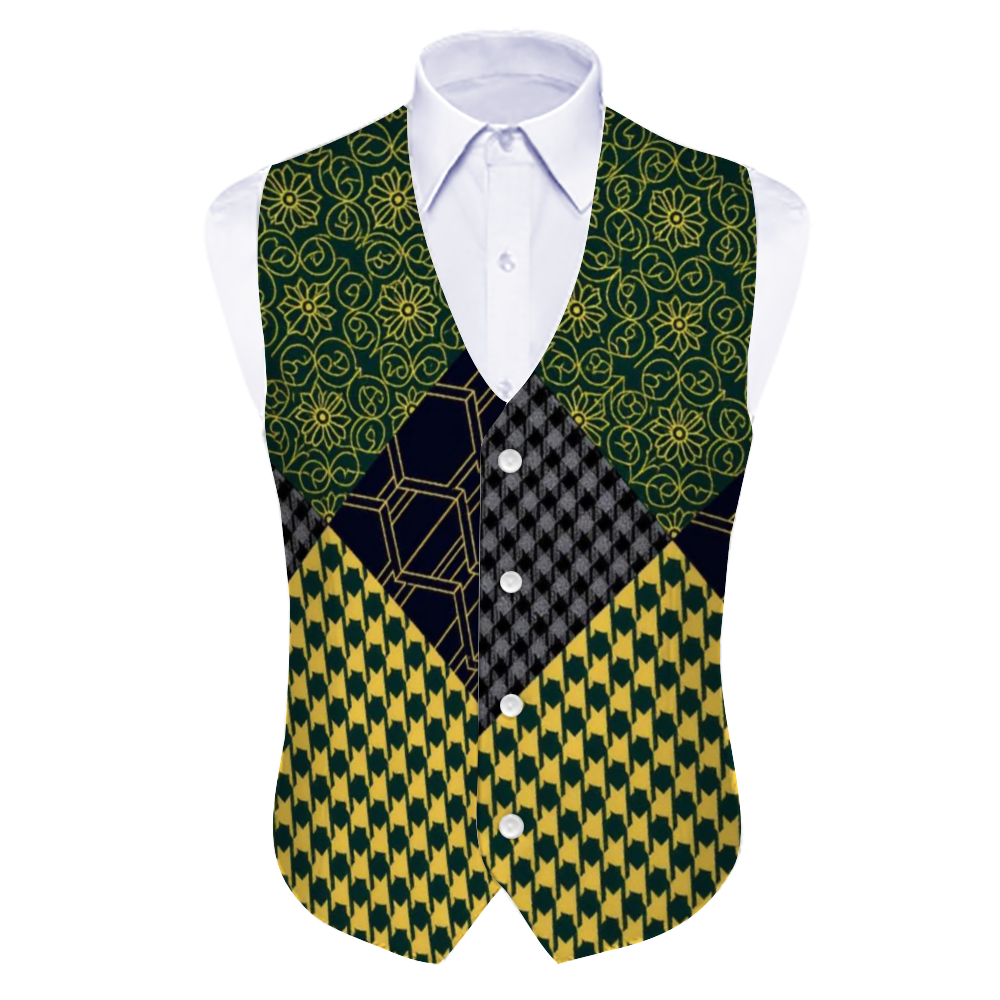 SHUS Brand's All Over Print Men Suit Vest