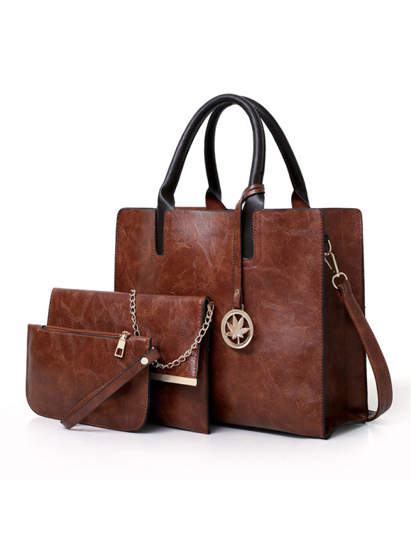 Mother-in-law bag PU women's bag large bag multi-piece set shoulder bag