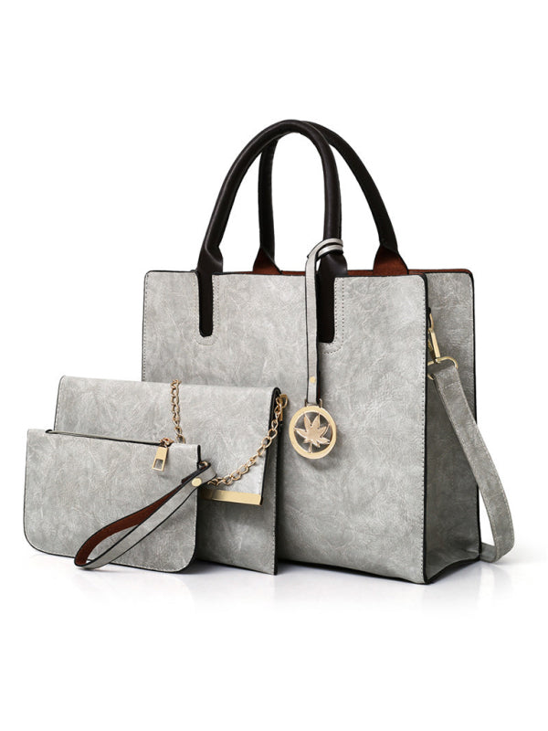 Mother-in-law bag PU women's bag large bag multi-piece set shoulder bag