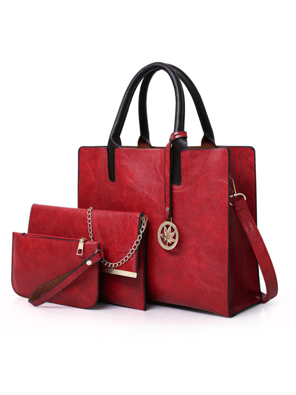 Mother-in-law bag PU women's bag large bag multi-piece set shoulder bag