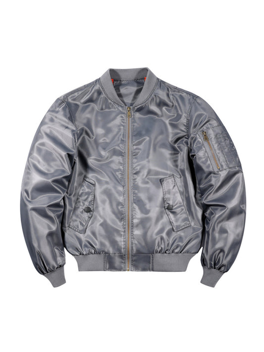 No Logo Baseball Collar Air Force Pilot Unisex Jacket