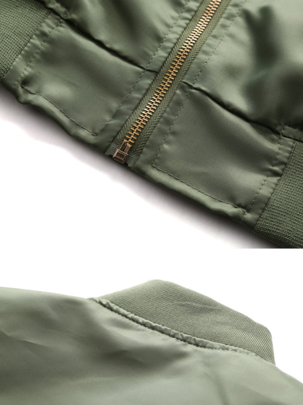 No Logo Baseball Collar Air Force Pilot Unisex Jacket