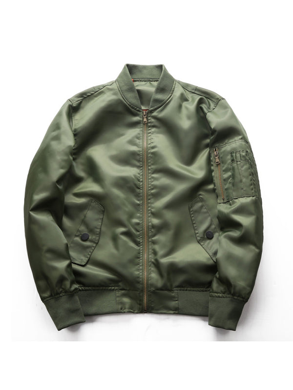 No Logo Baseball Collar Air Force Pilot Unisex Jacket