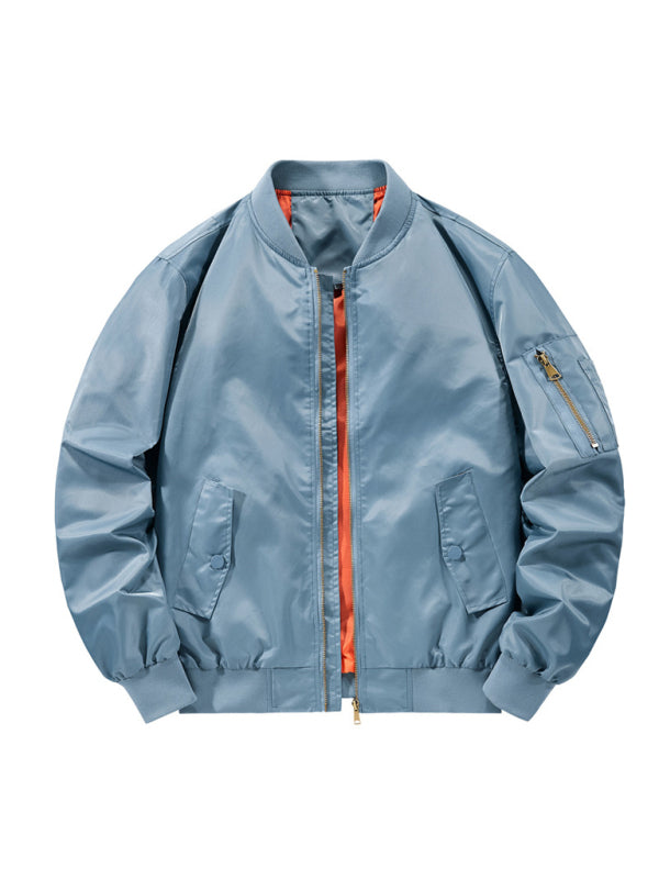 No Logo Baseball Collar Air Force Pilot Unisex Jacket