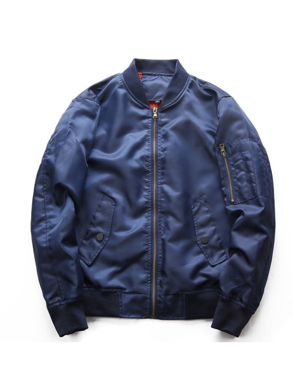 No Logo Baseball Collar Air Force Pilot Unisex Jacket