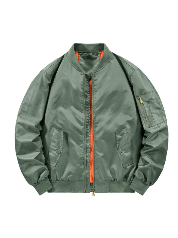 No Logo Baseball Collar Air Force Pilot Unisex Jacket
