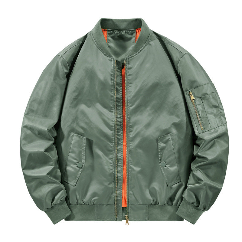 No Logo Baseball Collar Air Force Pilot Unisex Jacket