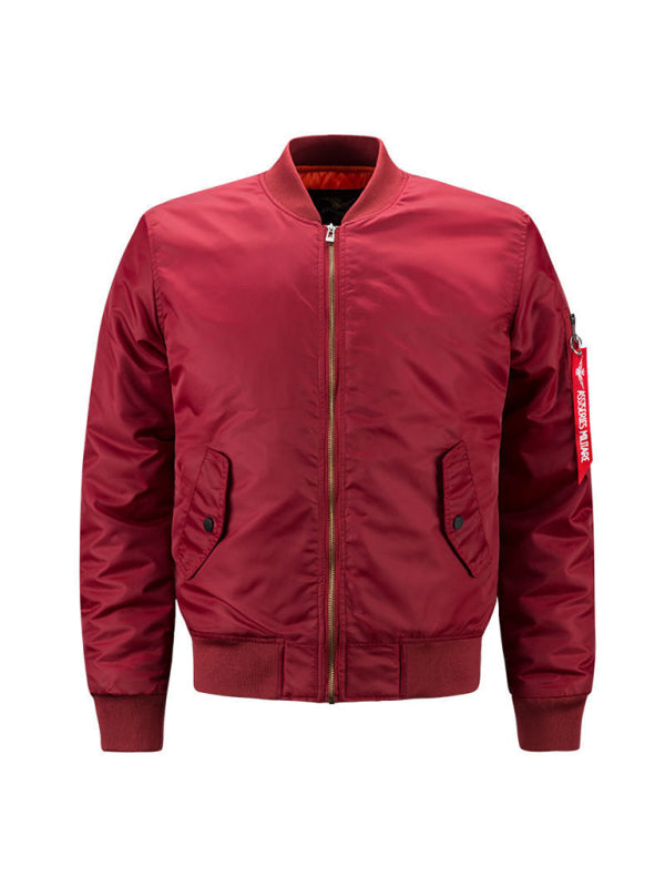 No Logo Baseball Collar Air Force Pilot Unisex Jacket