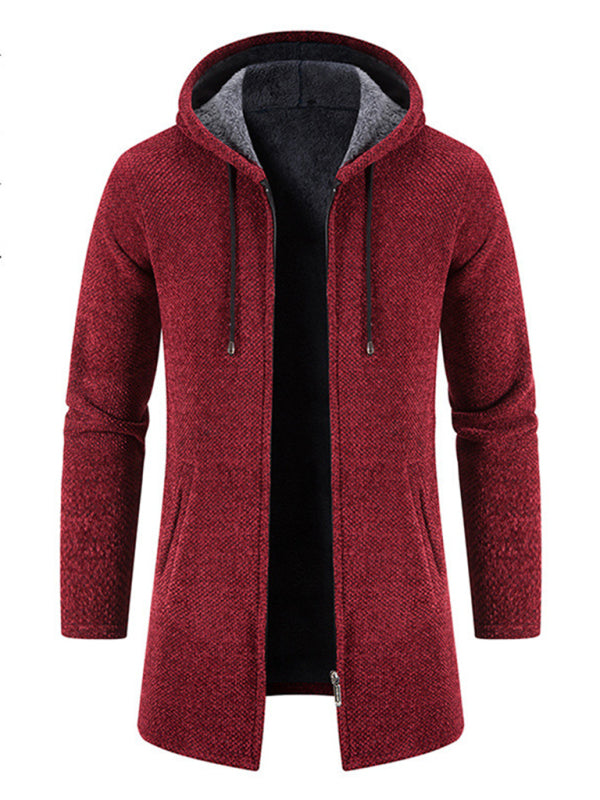 Men's casual  zipper hooded cardigan