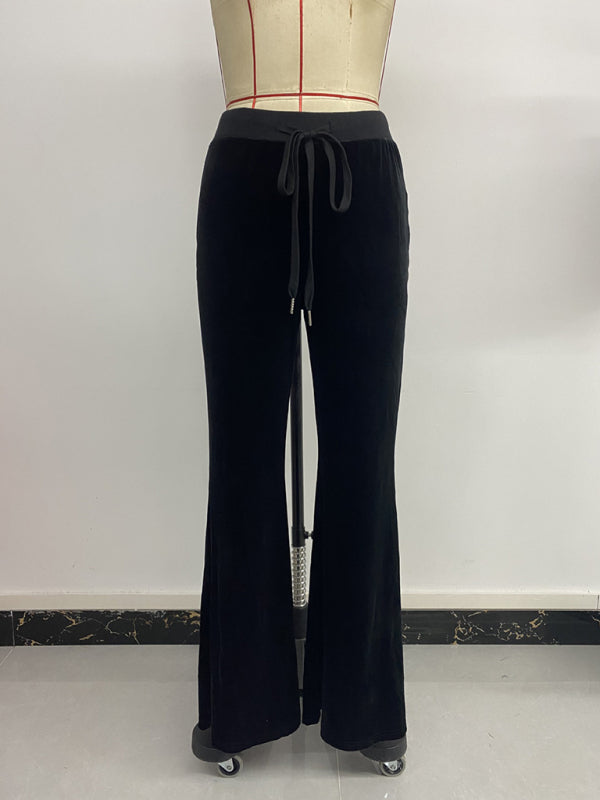 Girl velvet flared trousers
