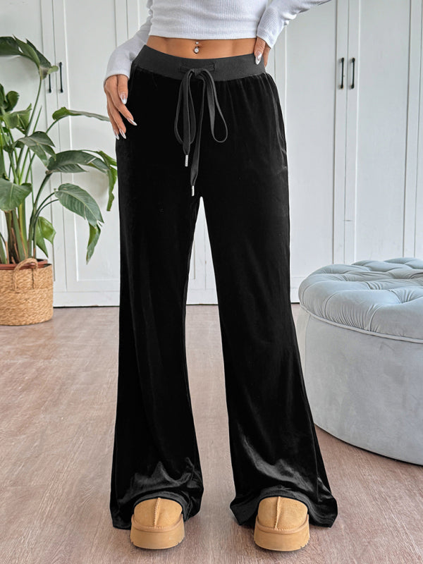 Girl velvet flared trousers