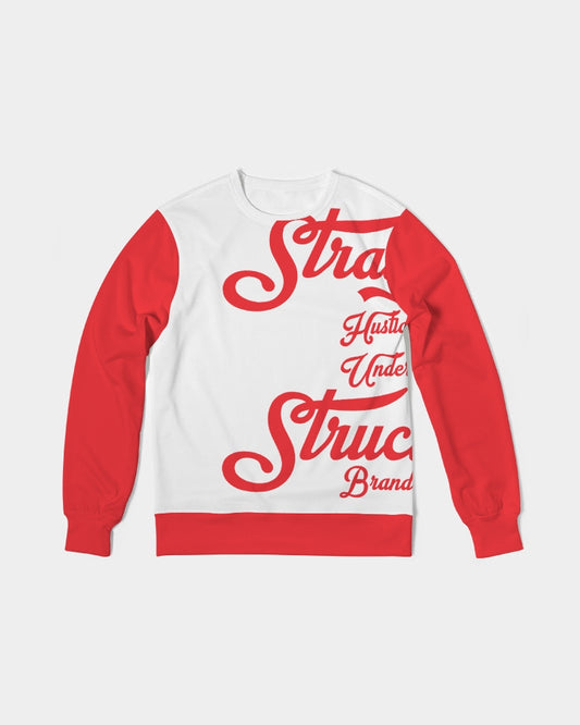 SHUS Brand Red logo luxuryMen's Classic French Terry Crewneck Pullover