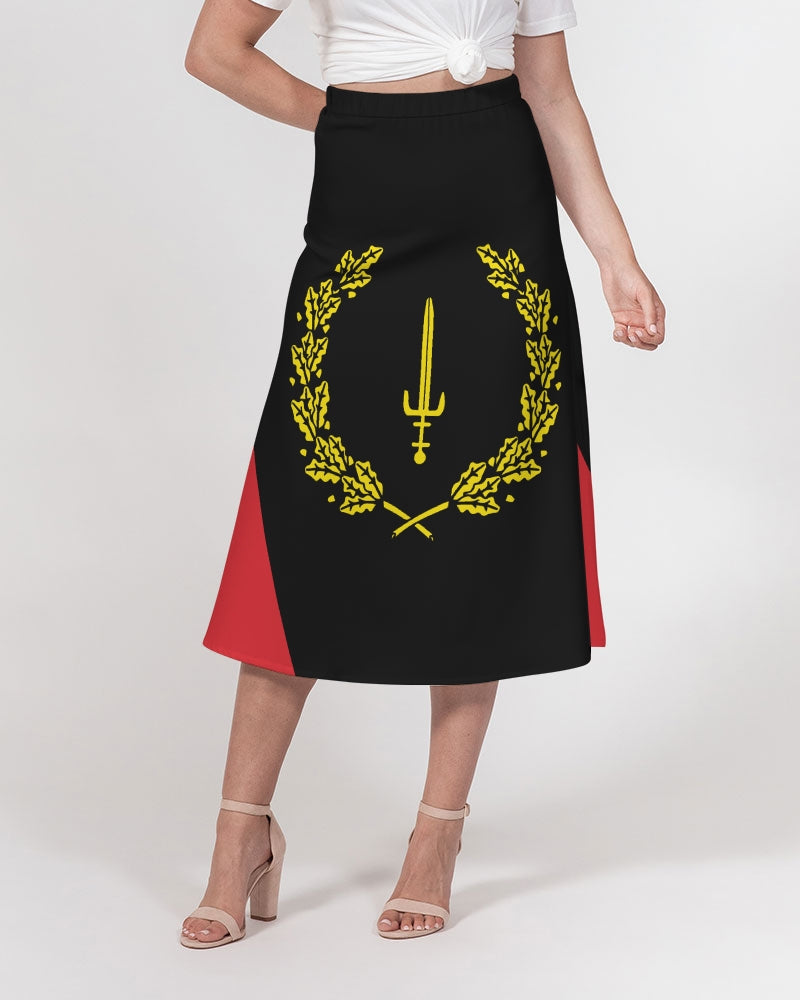 The Black American Heritage flag Luxury Women's A-Line Midi Skirt