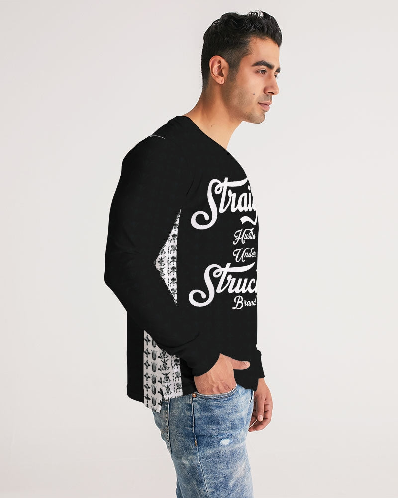 SHUS Brand Upscale Black Luxury Men's Long Sleeve Tee