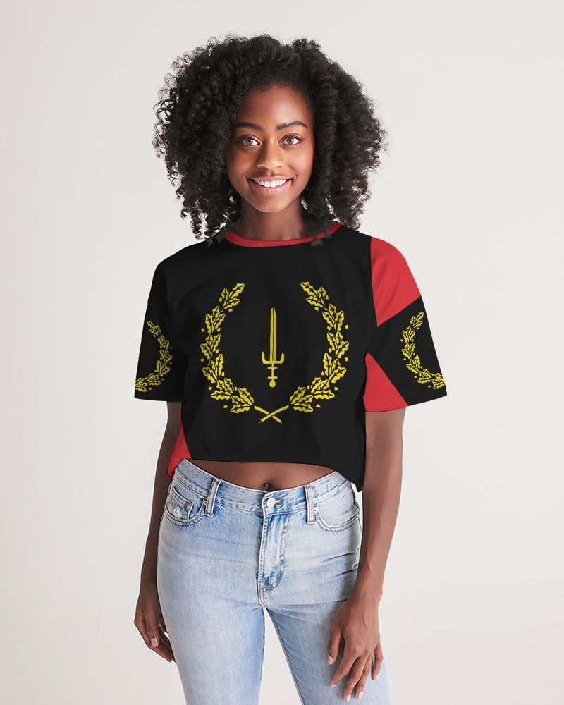 The Black American Heritage flag Luxury Women's Lounge Cropped Tee