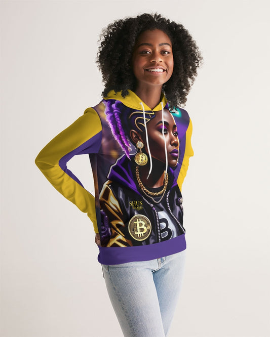 Bitcoin and The Lady in Purple  Women's All-Over Print Hoodie