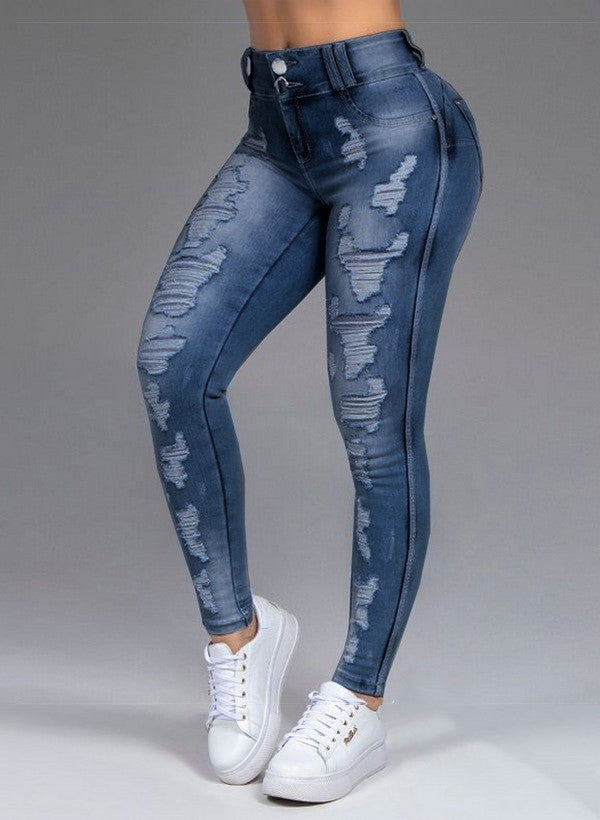 Ladies Jeans Ripped Holes