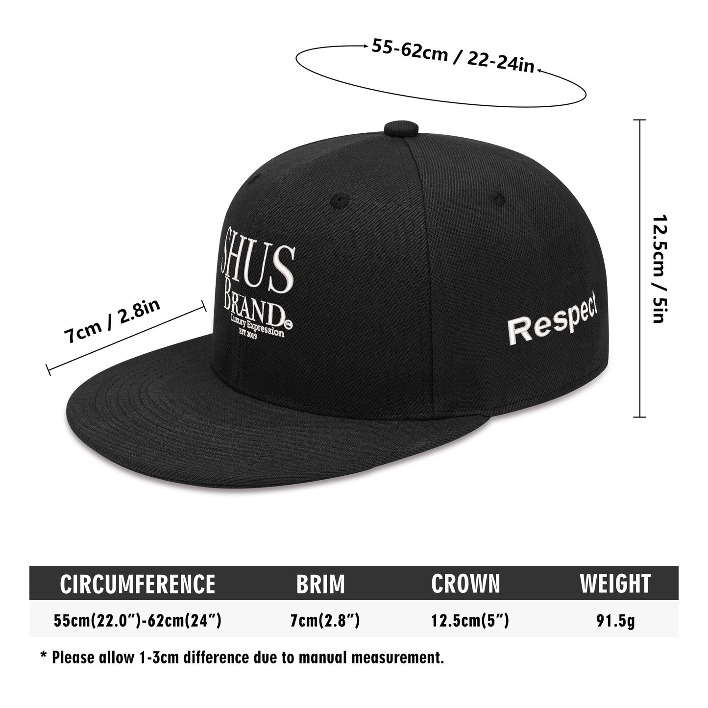 SHUS Brand Luxury Expression All Over Embroidered Hip-hop Hats