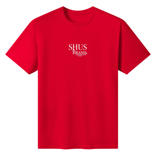 SHUS Brand Luxury Expression Embroidered Men's Cotton T shirt (Front Design)