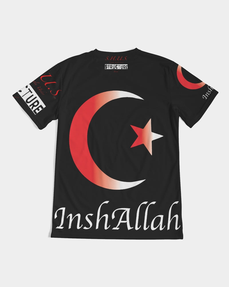 SHUS Brand Inshallah Black Luxury Men's Tee