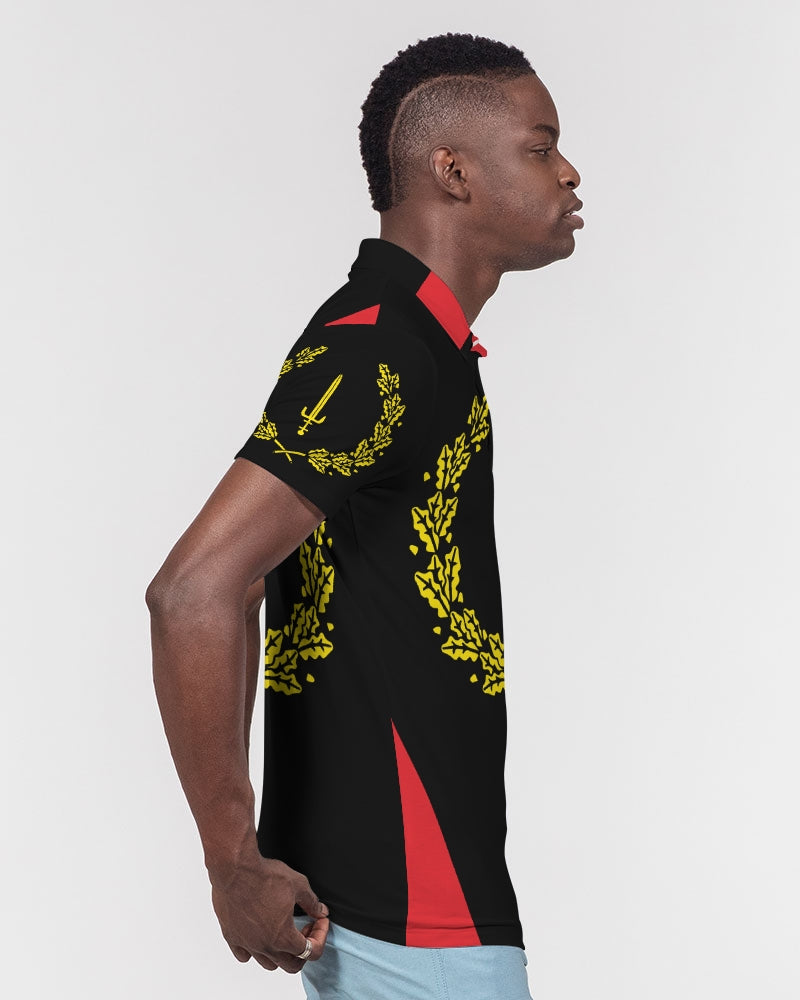 The Black American Heritage flag Luxury Men's Slim Fit Short Sleeve Polo