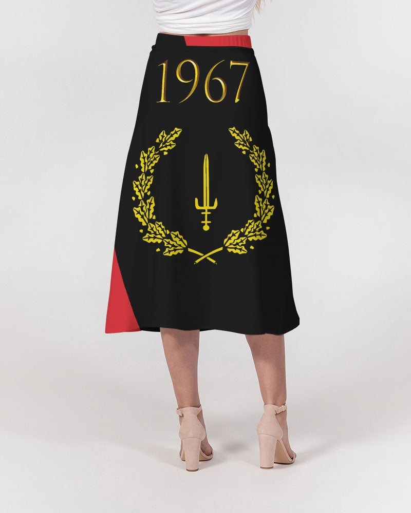 The Black American Heritage flag Luxury Women's A-Line Midi Skirt