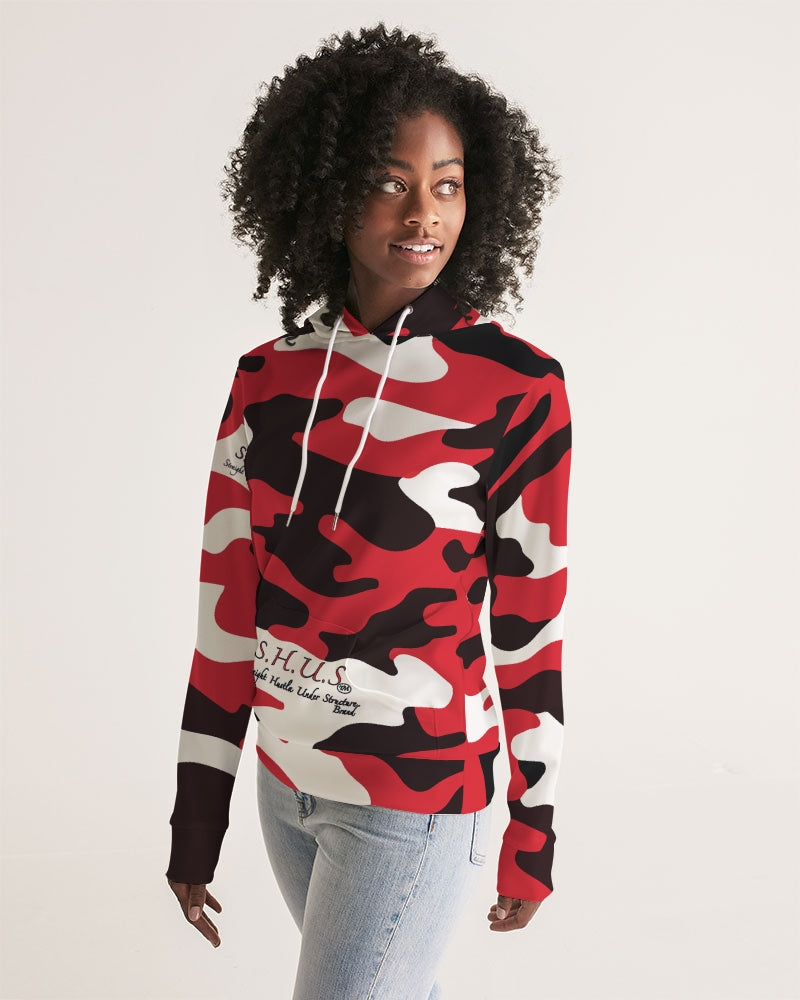 SHUS Brand Red Camo Luxury Women's Hoodie