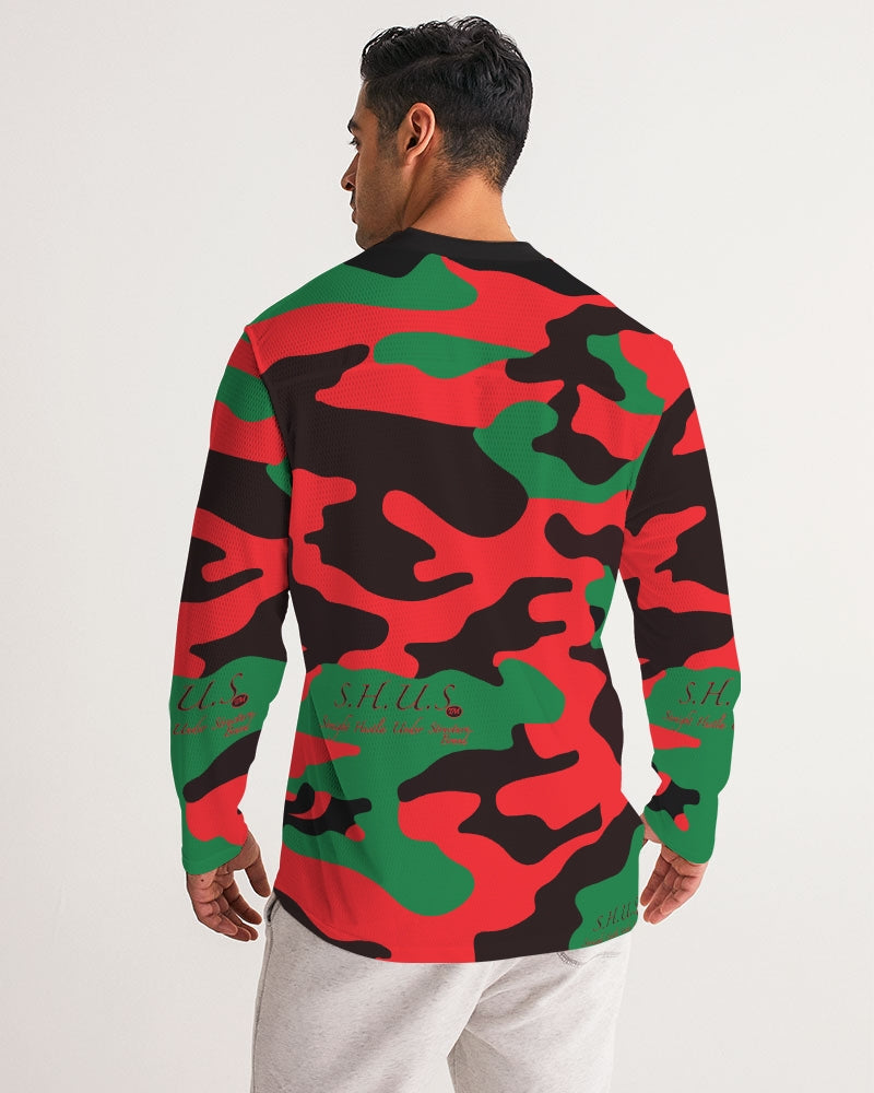 SHUS Brand RBG Camo Luxury Men's Long Sleeve Sports Jersey