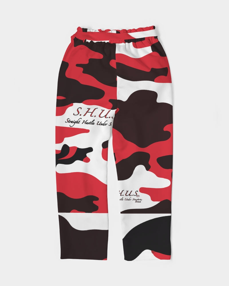Red Camo Luxury Women's Belted Tapered Pants