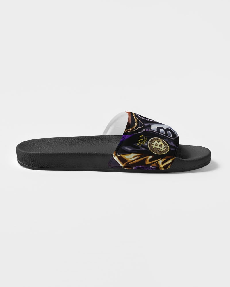 Bitcoin and The Lady in Purple  Women's Slide Sandal