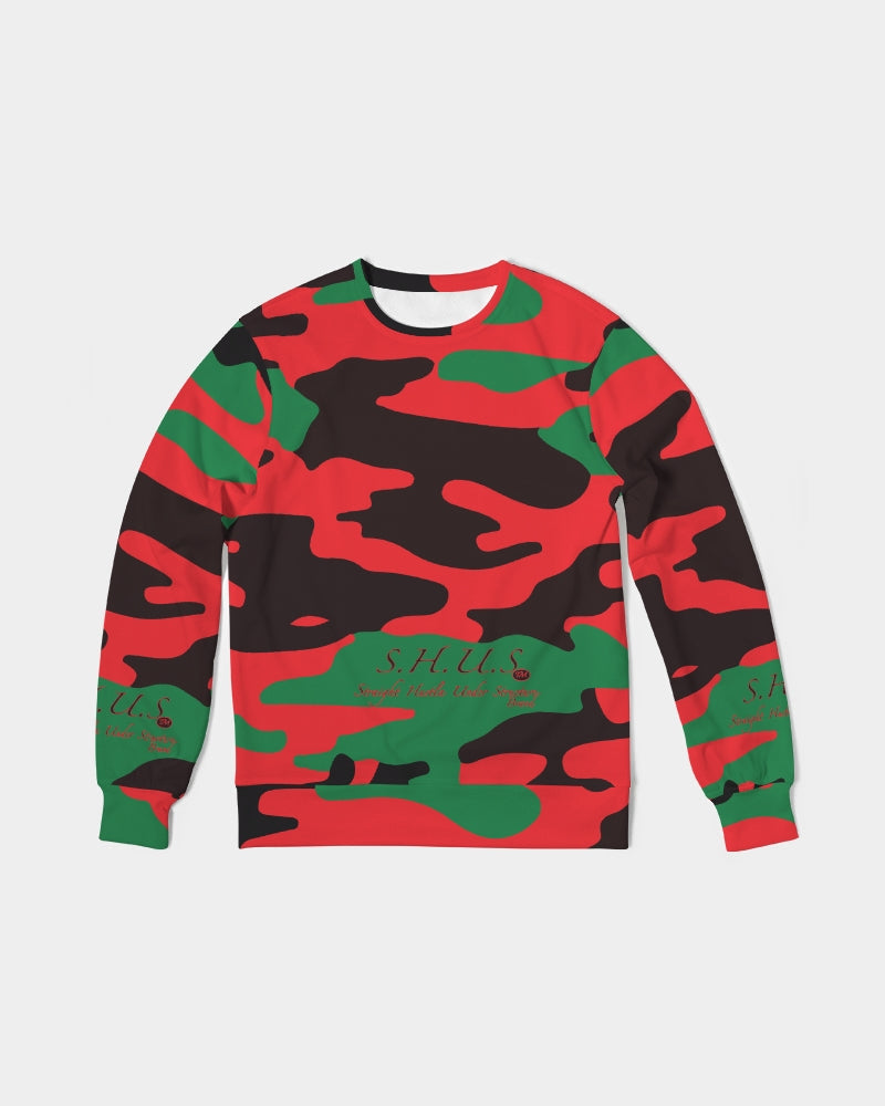 SHUS Brand RBG Camo Luxury Men's Classic French Terry Crewneck Pullover