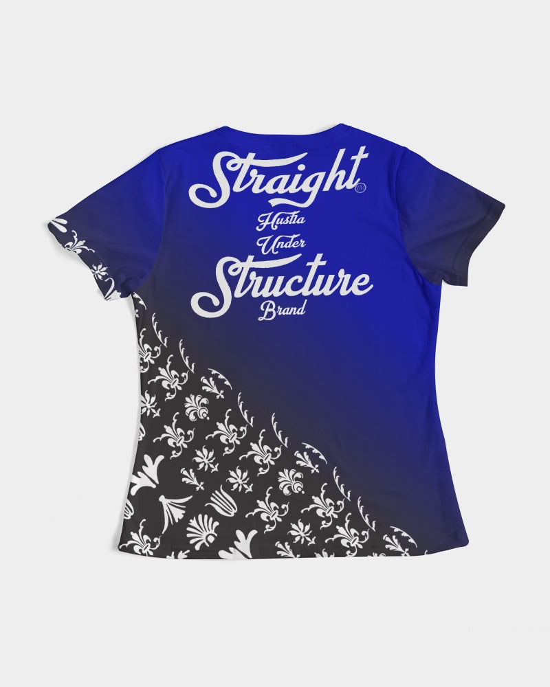 SHUS Brand luxury Designer Blue Black Women's Tee