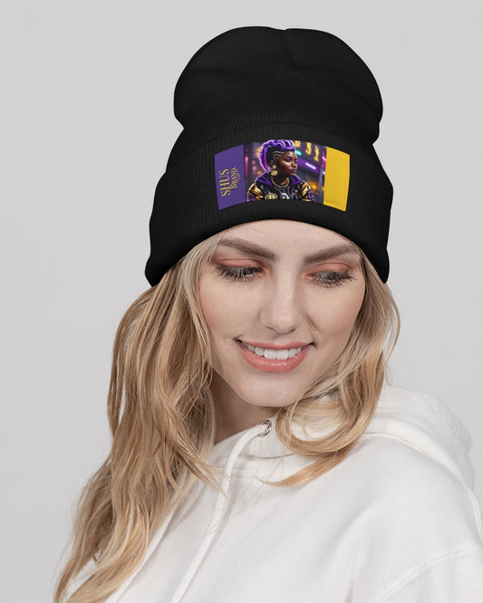 Bitcoin and The Lady in Purple  Solid Knit Beanie | Sportsman
