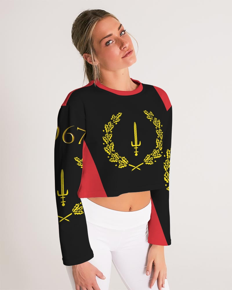 The Black American Heritage flag Luxury Women's Cropped Sweatshirt