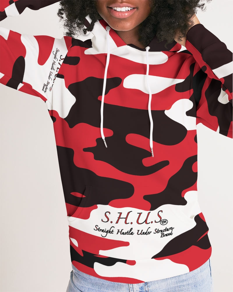 SHUS Brand Red Camo Luxury Women's Hoodie