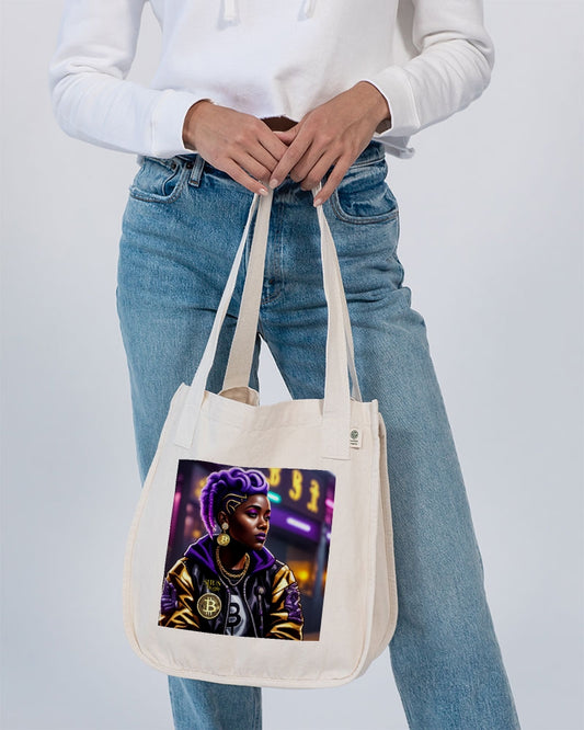 Bitcoin and The Lady in Purple  Organic Cotton Canvas Market Tote | Econscious