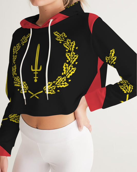 The Black American Heritage flag Luxury Women's Cropped Hoodie