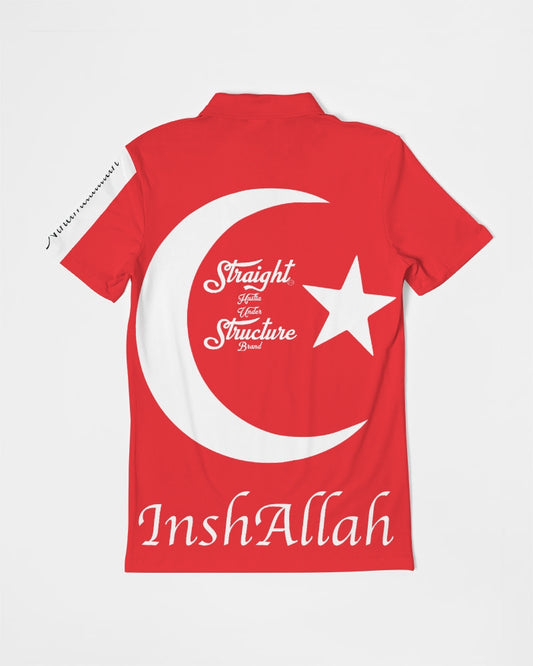 SHUS Brand Inshallah Luxury Men's Slim Fit Short Sleeve Polo