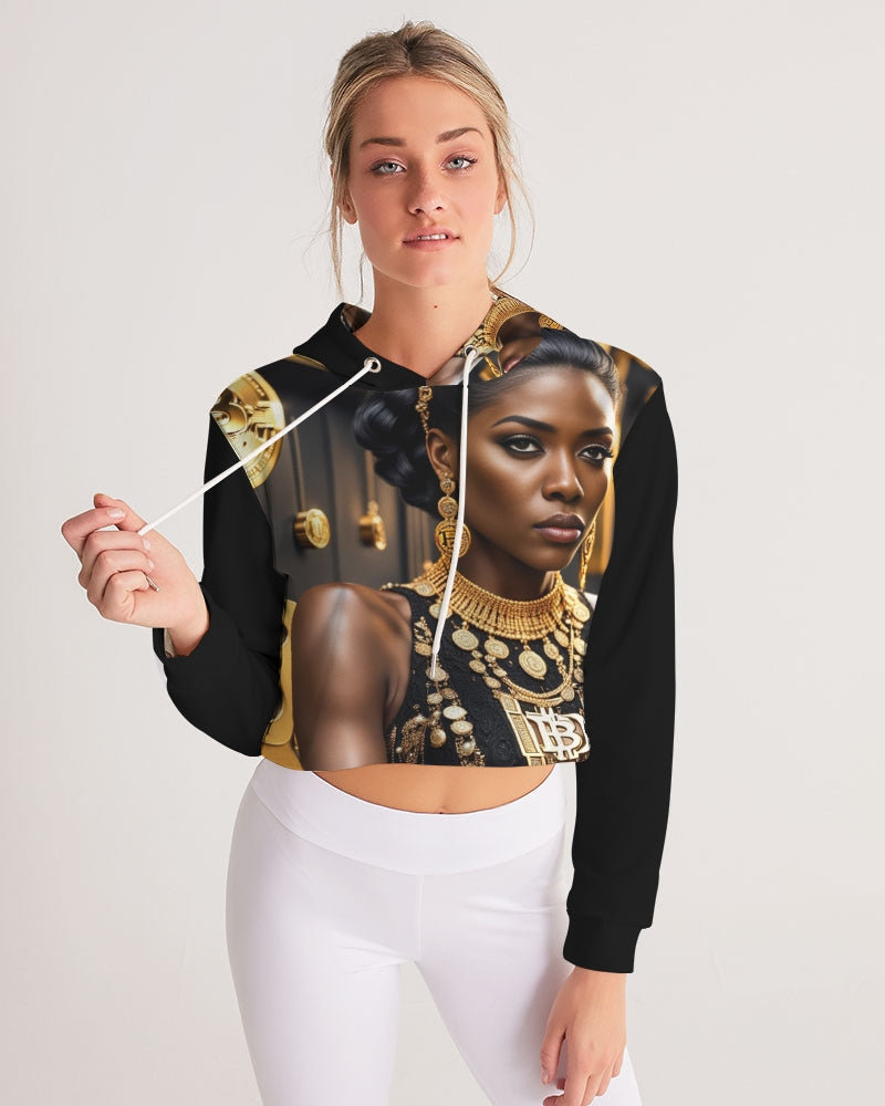 The Bitcoin Gal Women's All-Over Print Cropped Hoodie