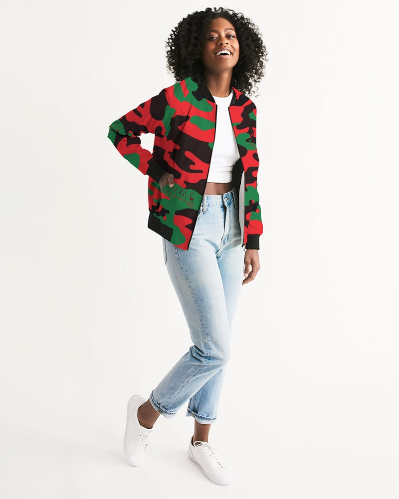 SHUS Brand RBG Camo Luxury Women's Bomber Jacket