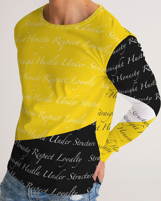 SHUS Brand Dripping Gold Men's luxury Long Sleeve Tee