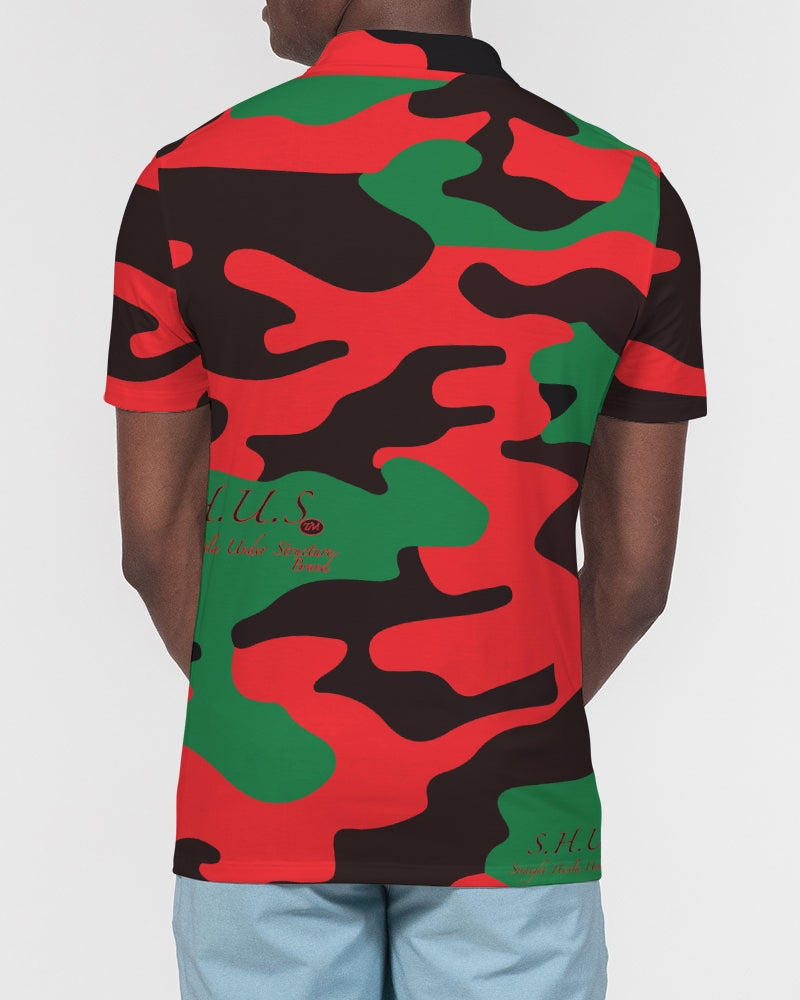 SHUS Brand RBG Camo Luxury Men's Slim Fit Short Sleeve Polo