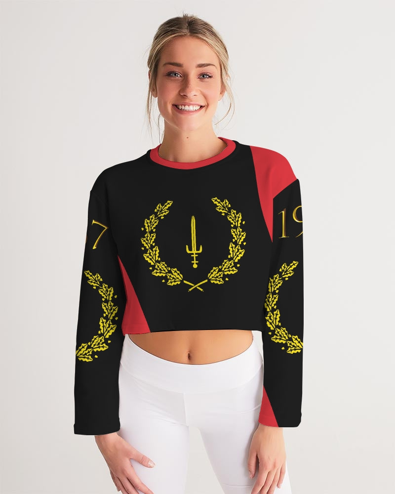 The Black American Heritage flag Luxury Women's Cropped Sweatshirt